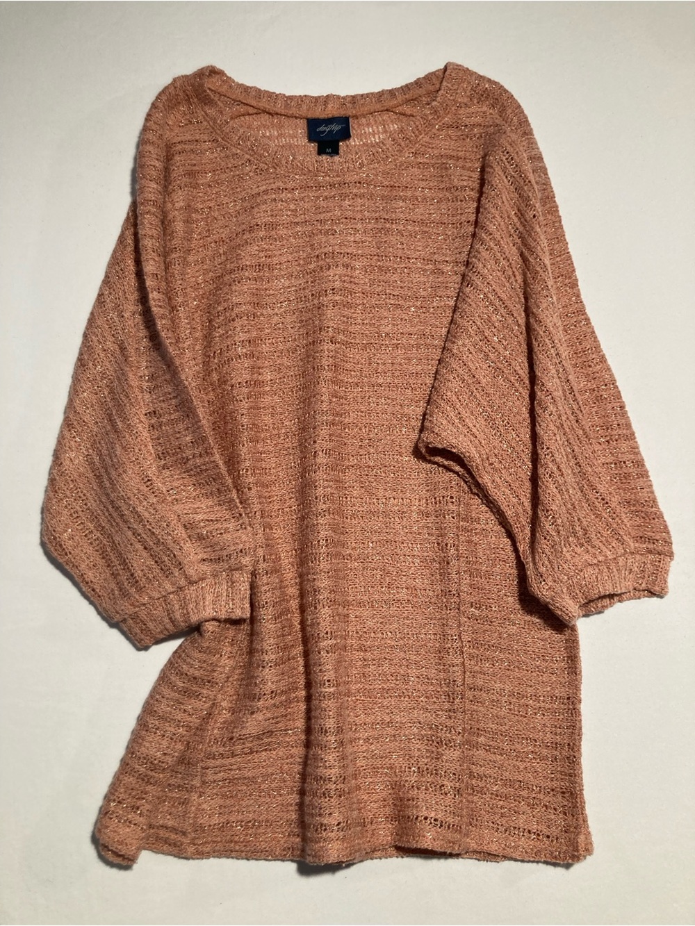 Daytrip Cozy Textured Women's Sweater - Peach Knit Size M